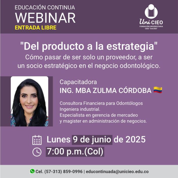 Webinar - "Del producto a la estrategia" Cómo pasar de ser solo un proveedor, a ser un socio estratégico en el negocio odontológico.