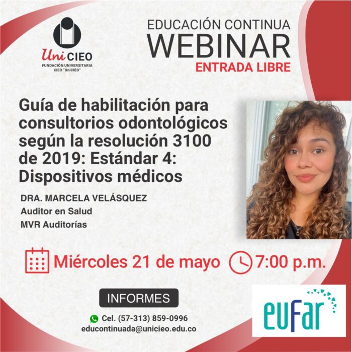 Webinar - Guía de habilitación para consultorios odontológicos según la resolución 3100 de 2019: Estándar 4: Dispositivos médicos