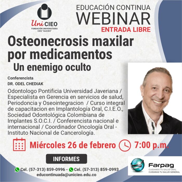 Webinar - Osteonecrosis maxilar por medicamentos – Un enemigo oculto