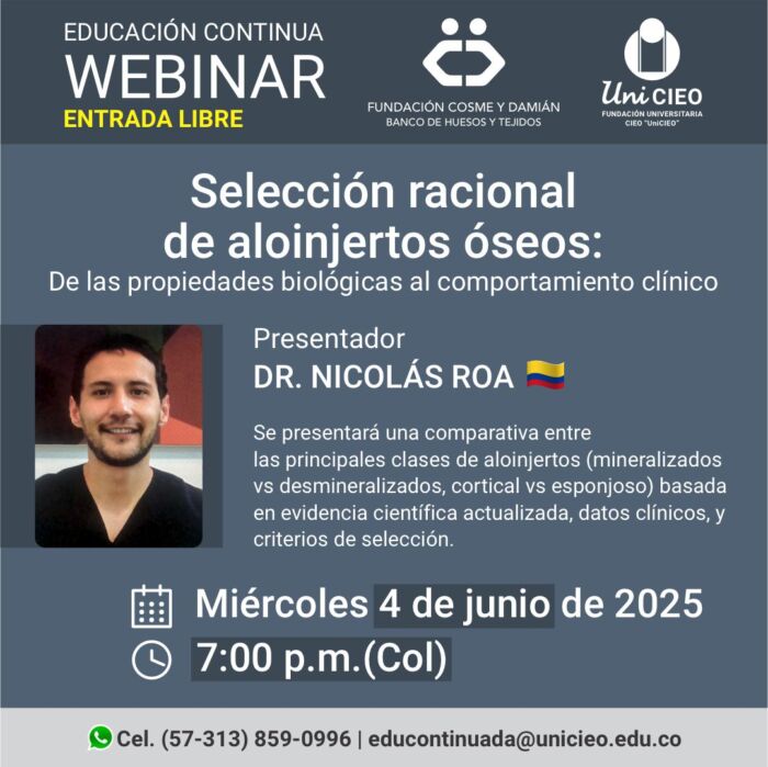Webinar - Selección racional de aloinjertos óseos: De las propiedades biológicas al comportamiento clínico